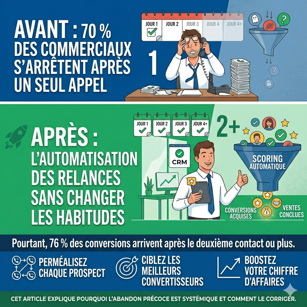 Pourquoi vos commerciaux abandonnent les leads après 1 tentative — et comment y remédier